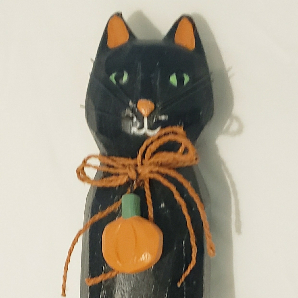 Black Cat Wooden Figure 10"